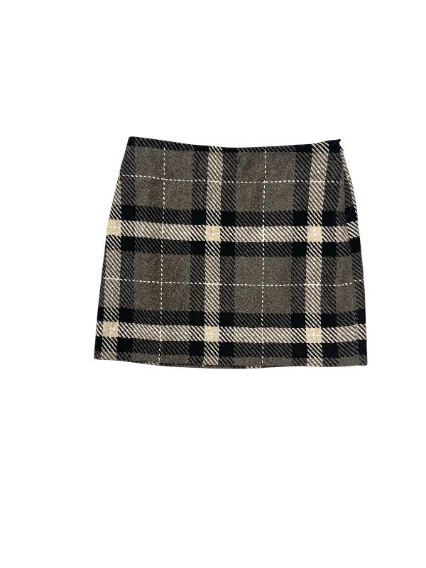 Skirt Midi By H&m In Plaid Pattern, Size: 10