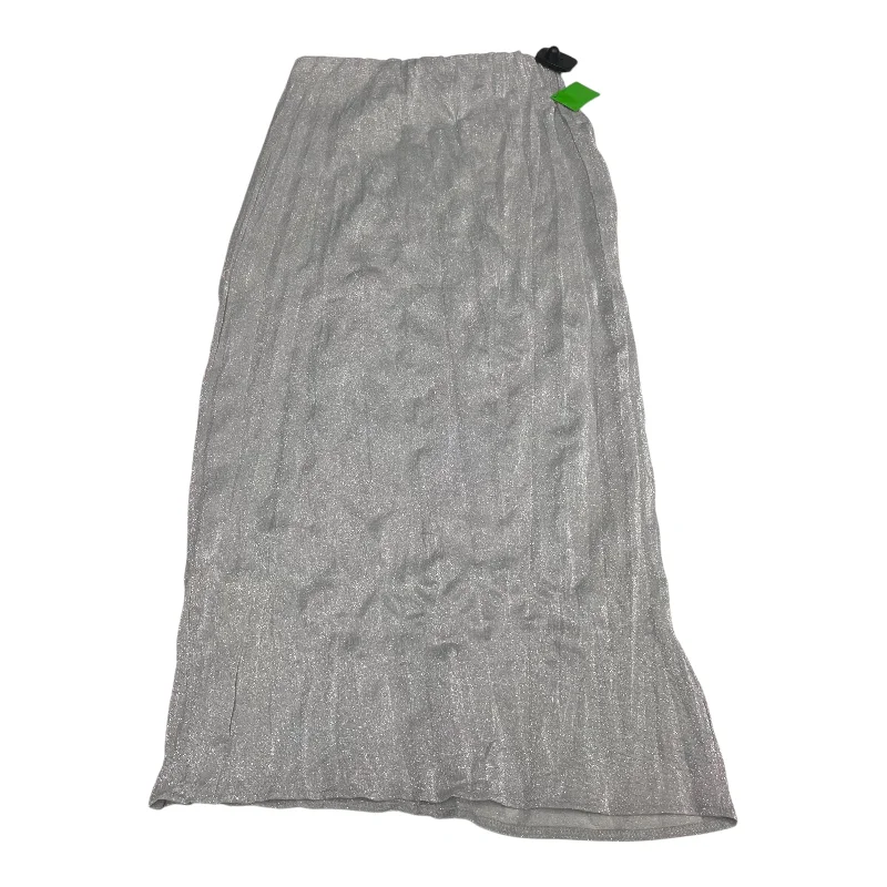 Skirt Midi By Zara In Silver, Size: S