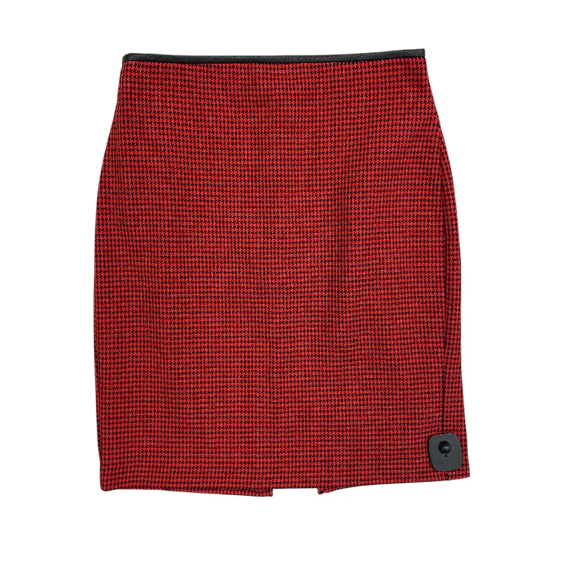 Skirt Midi By Express In Black & Red, Size: 8