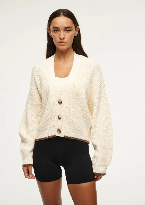 MEMORY KNIT CARDIGAN IN WHISPER WHITE