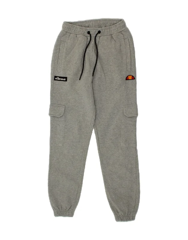 ELLESSE Womens Cargo Tracksuit Trousers Joggers UK 6 XS Grey Cotton