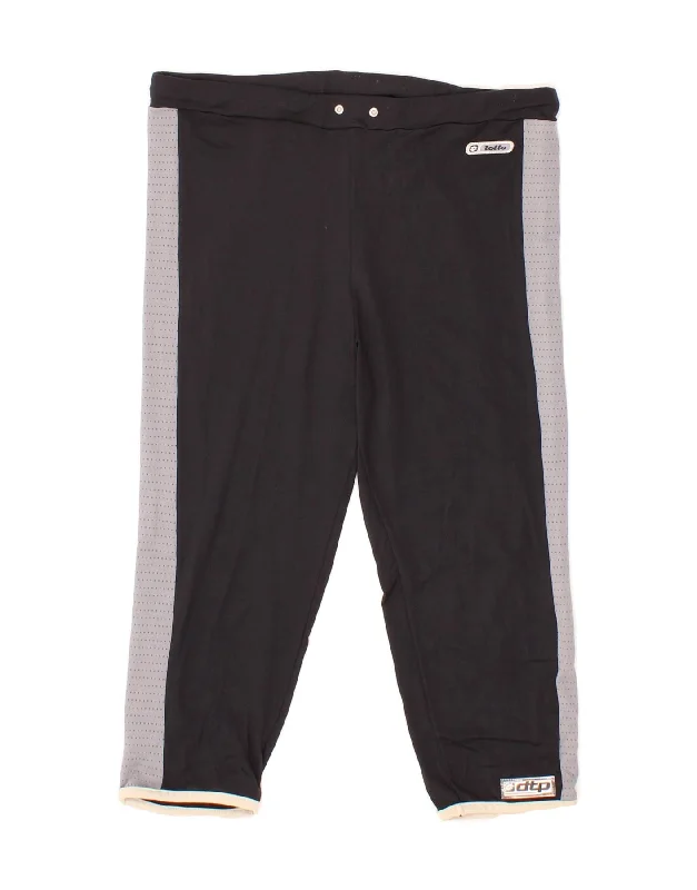 LOTTO Womens Capri Tracksuit Trousers Uk 12 Medium Black Colourblock