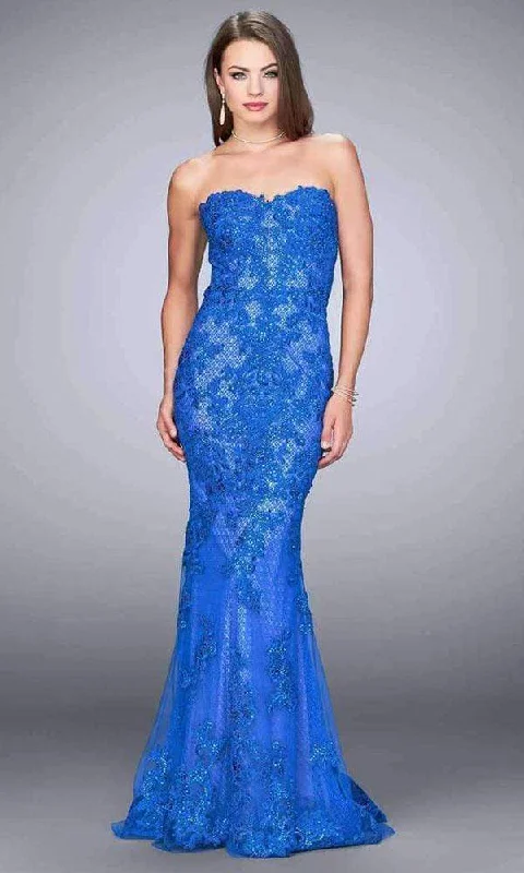 La Femme - 24106SC Beaded Lace Mermaid Dress