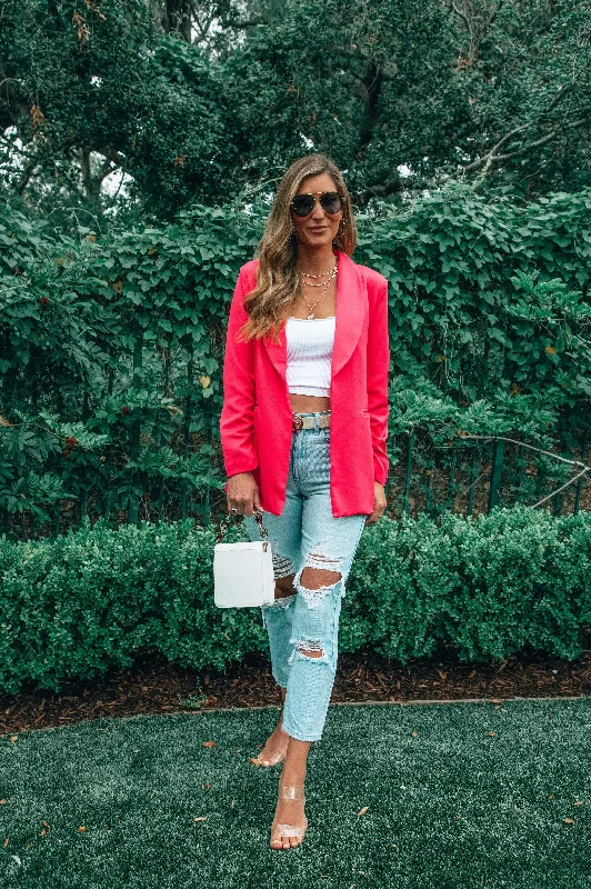 Classy Babe Blazer Hot Pink