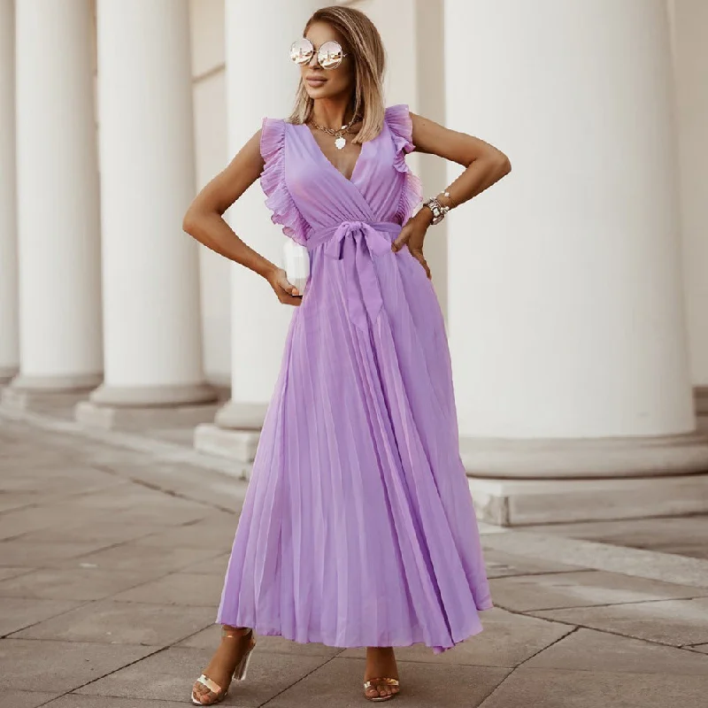 Casual Chiffon Sleeveless Women Long Maxi Dresses