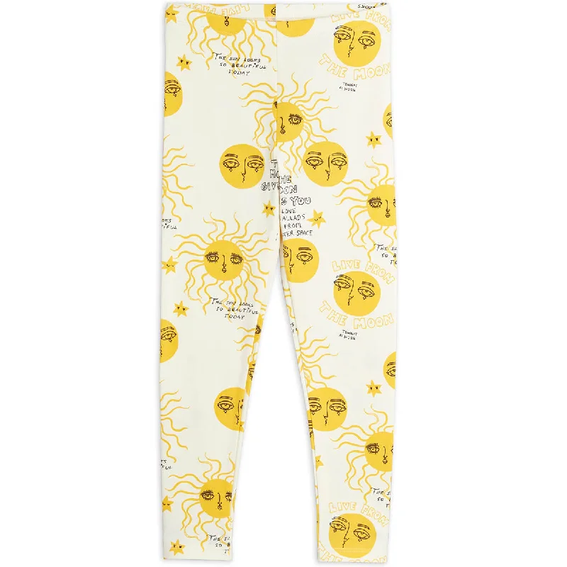 Moon And Sun Leggings in Yellow by Mini Rodini