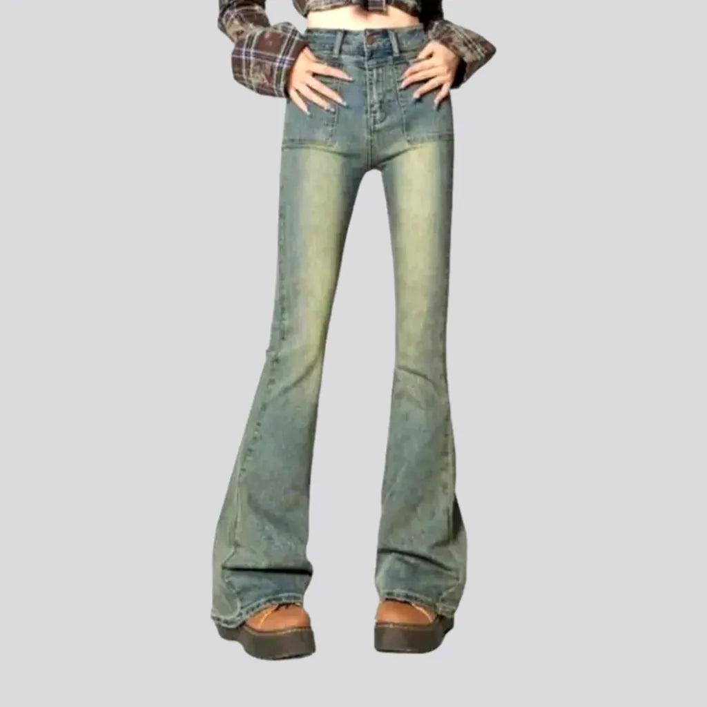 High-waist bootcut jeans
 for women