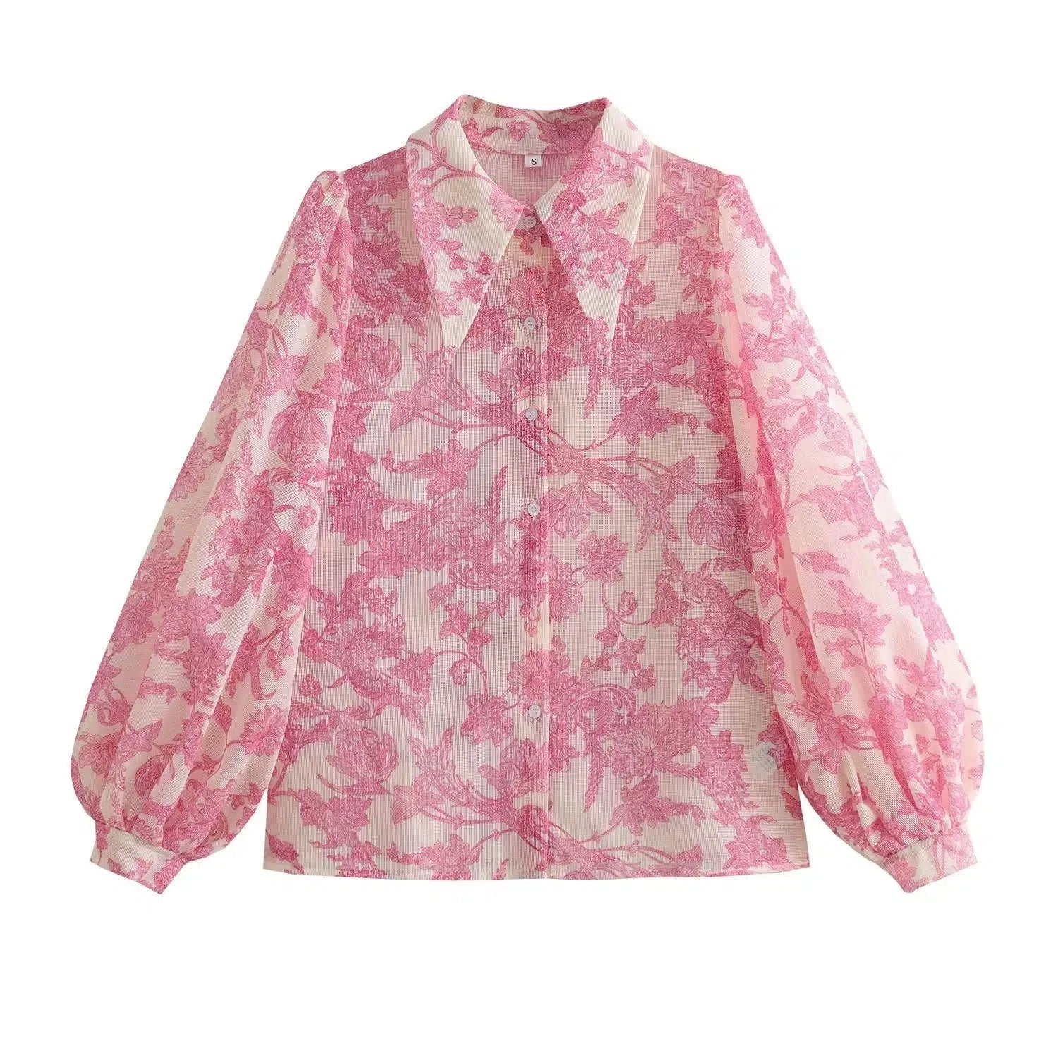 Floral Patterned Long Sleeve Blouse