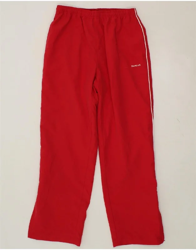 REEBOK Womens Tracksuit Trousers UK 12 Medium Red Polyester