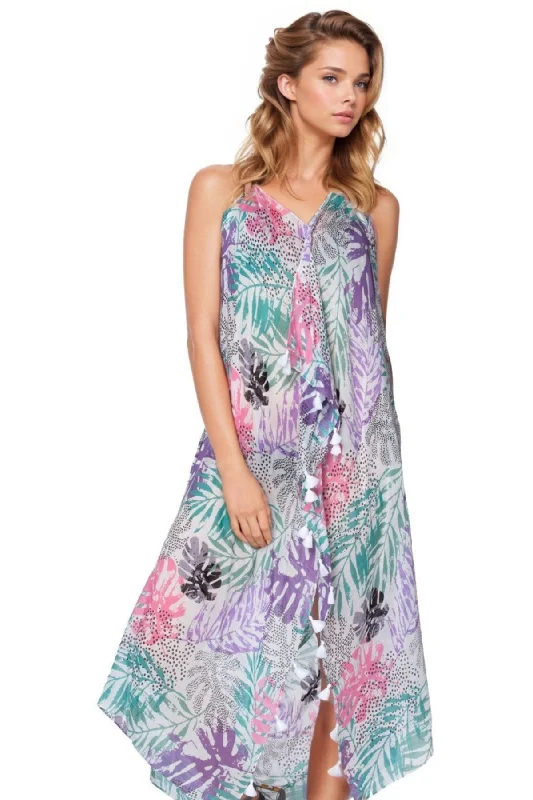 Maxi Tassel Sun Dress in Miami Vice Print