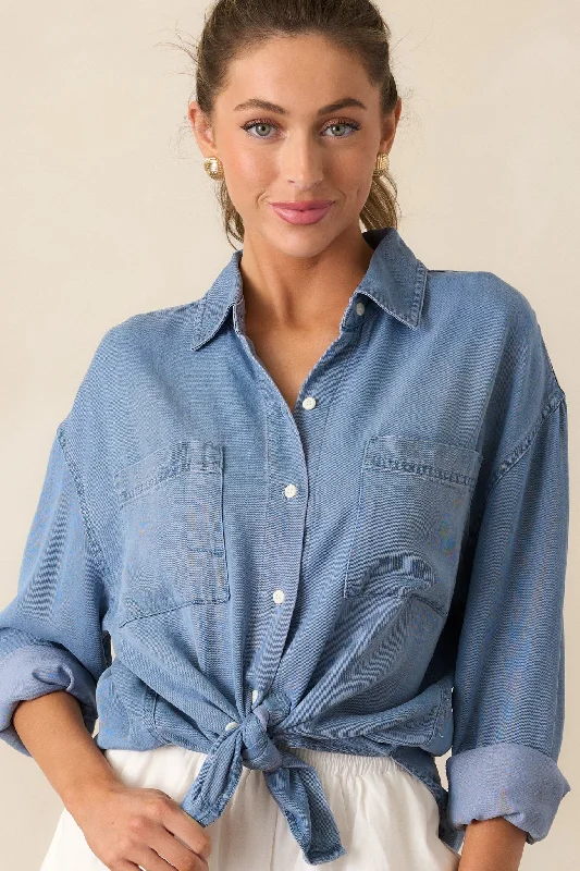 Z Supply Colbie Sun Bleached Chambray Top