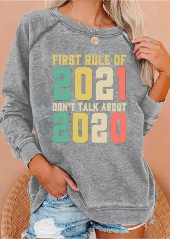 FRIST RULE OF 2024,DON'T TALK ABOUT 2024' Graphic Gray Hoodies