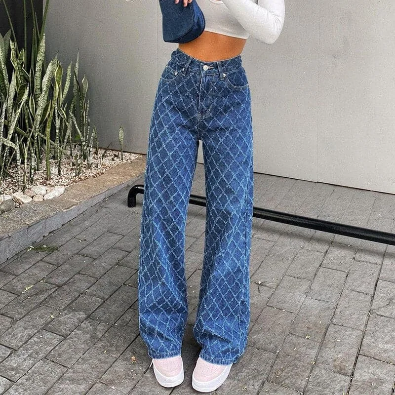 DressBetty - Casual Woman Jeans Straight High Waist Pants