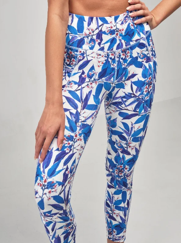 Ankle Legging - Blue Flora