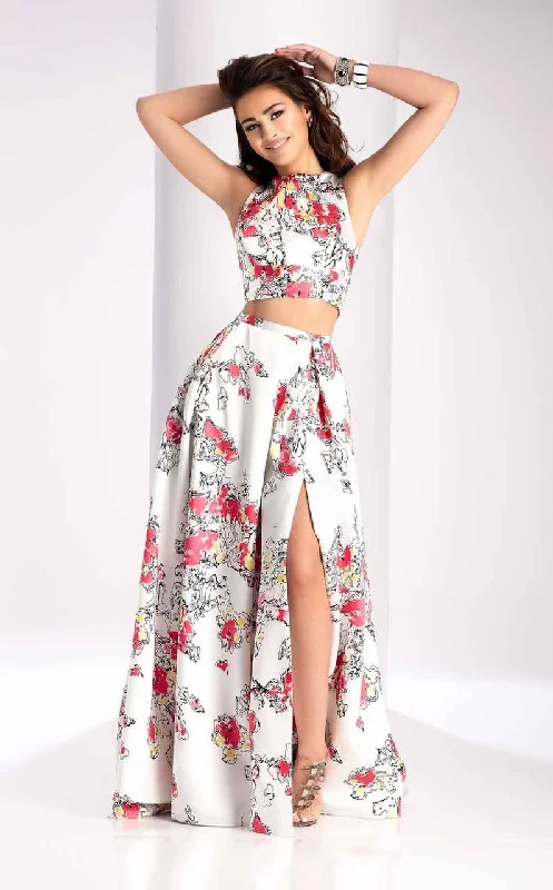 Clarisse - 3002 Two Piece Printed Mikado Dress