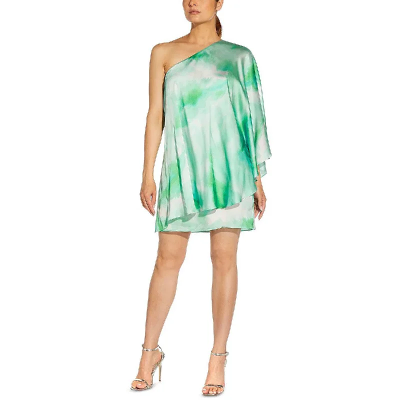 Aidan by Aidan Mattox Womens One Shoulder Mini Mini Dress