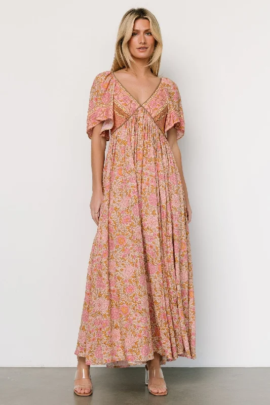 Evanthia Maxi Dress | Vintage Blush Print