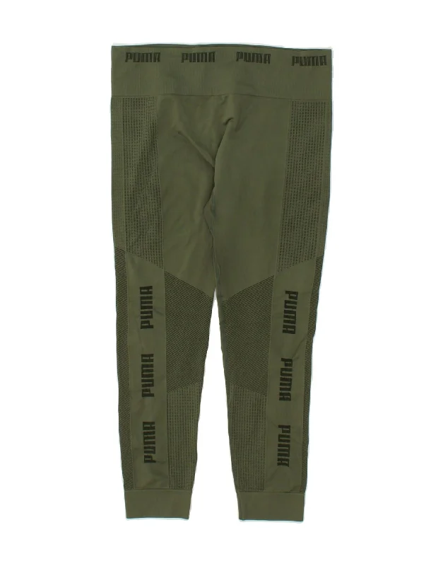 PUMA Womens Graphic Tracksuit Trousers Joggers UK 18 XL  Khaki