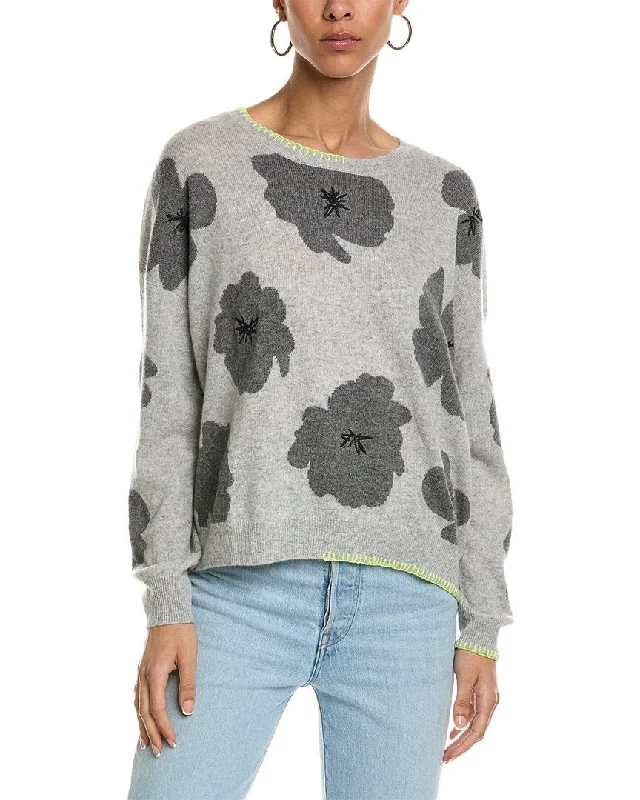 Brodie Cashmere Funky Floral Cashmere Sweater