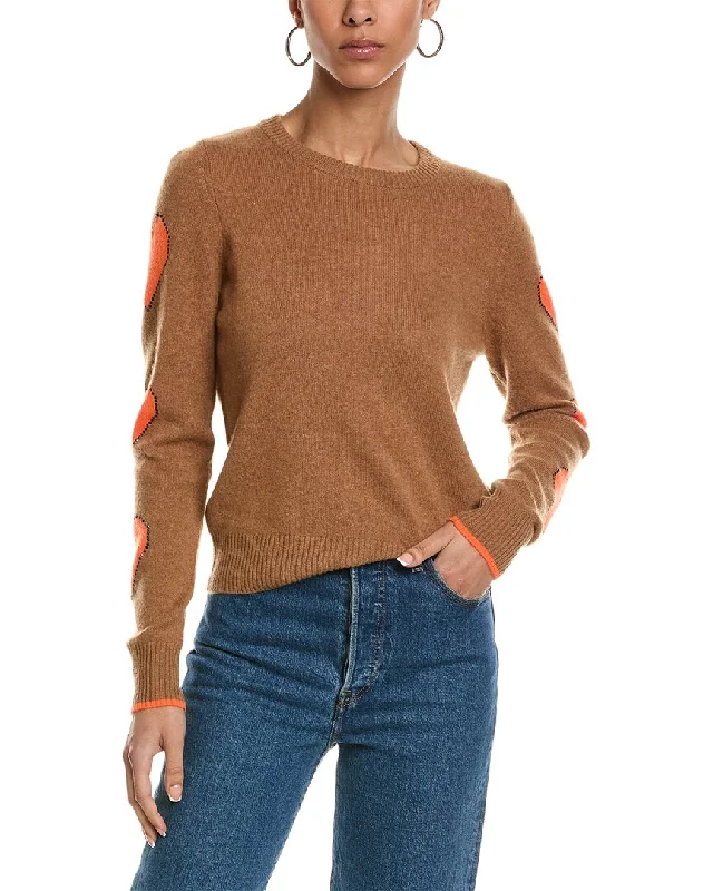 Brodie Cashmere Pixel Heart Cashmere Sweater