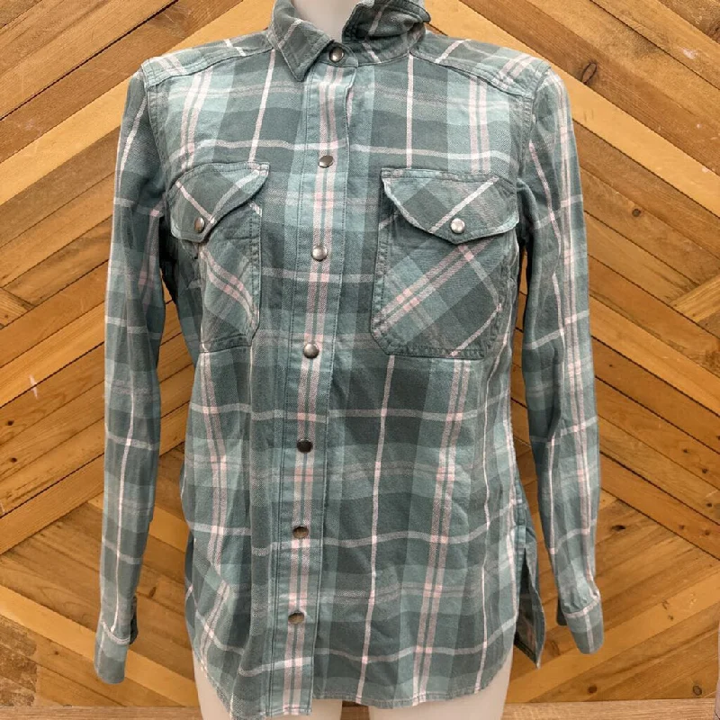 Eddie Bauer - Women's Flannel Long Sleeves - MSRP $95: Green/White-women-MD