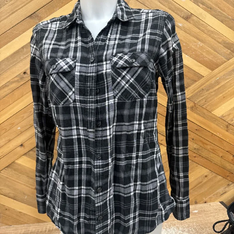 Eddie Bauer - Women's Flannel Shirt - MSRP $100: Black/White-women-MD