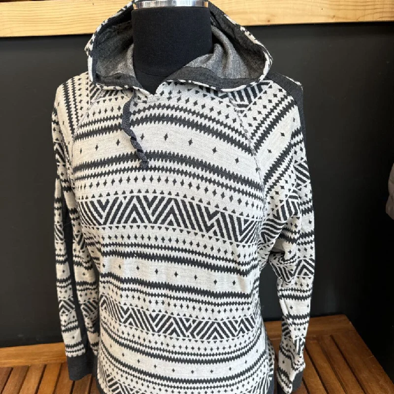 icebreaker - Women's Hooded Merino Wool L/S Top - MSRP comp $250: White/Grey-women-XS