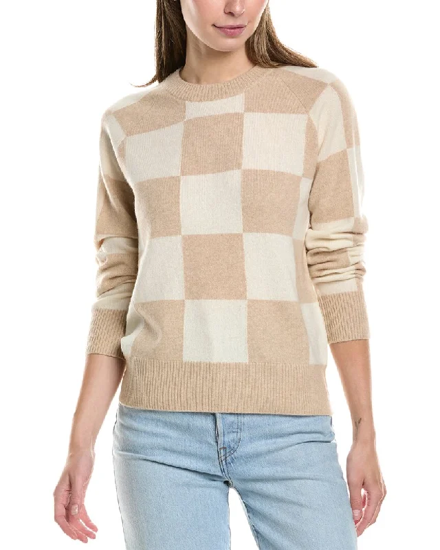 InCashmere Check Cashmere Sweater