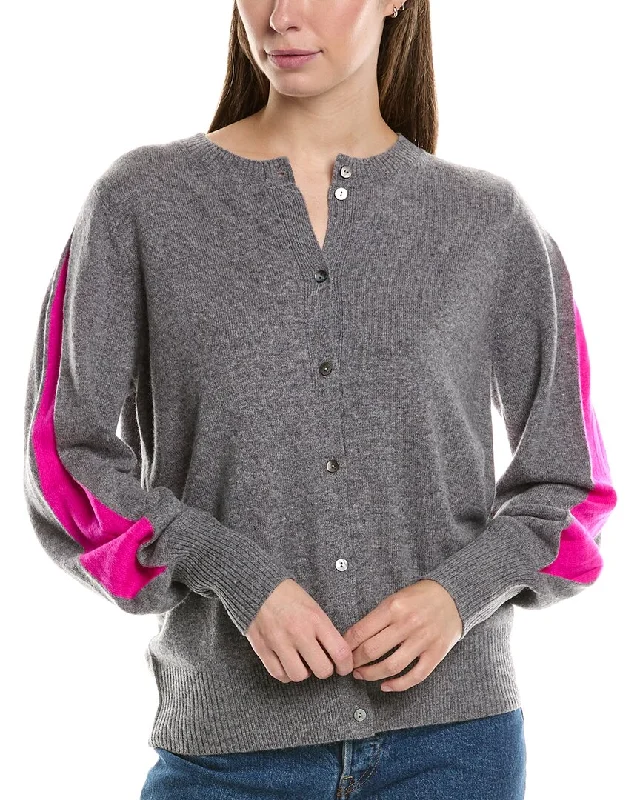 InCashmere Splice Cashmere Cardigan