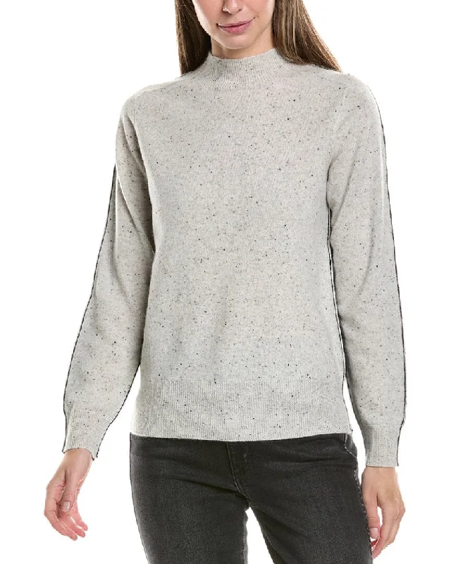 InCashmere Splice Cashmere Sweater