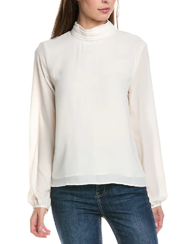 Krisa Pleated Turtleneck Top