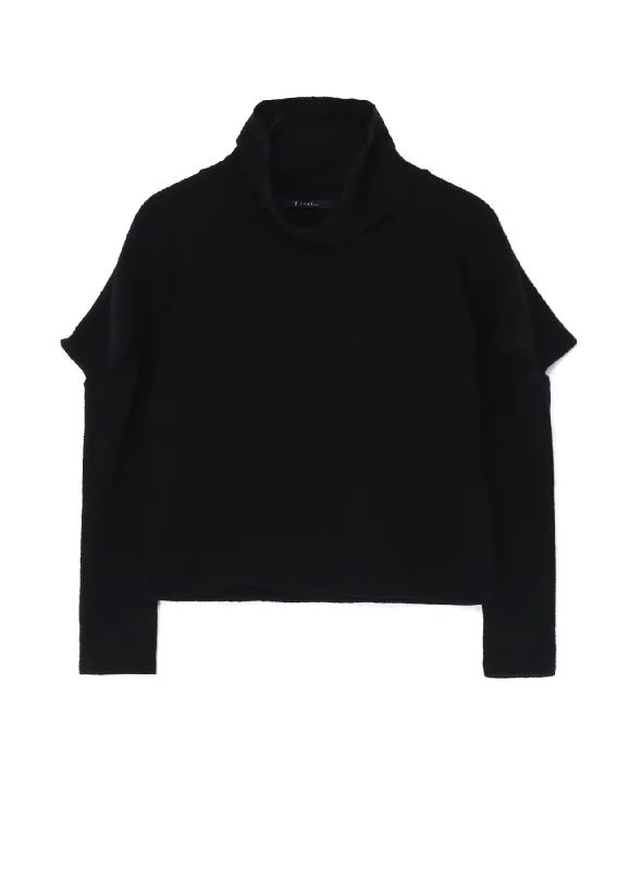 SOFT WOOL PILE TURTLENECK T-SHIRT