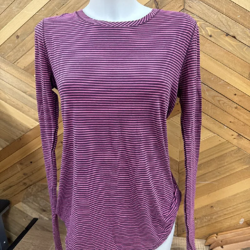 Lululemon - Women's Striped L/S Shirt: Pink-women-LG