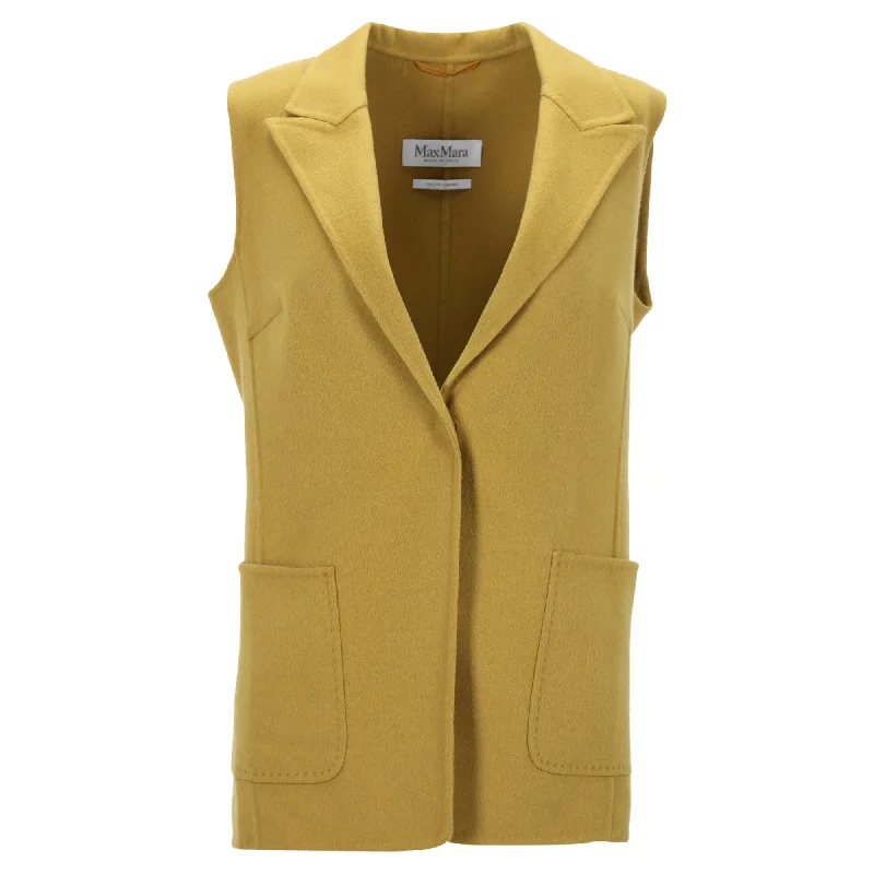 Max Mara Double Faced Vest in Yellow Wool