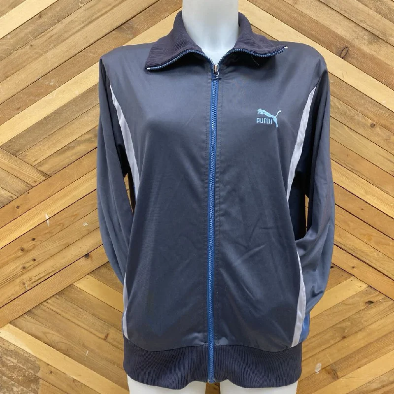 Puma - Women's Tracksuit Jacket - MSRP $60: Grey/Light Grey/Blue-women-MD