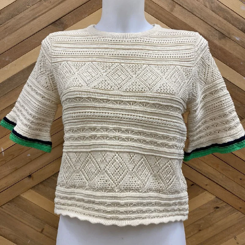 Scotch & Soda- crochet t-sweater : Tan -women-SM