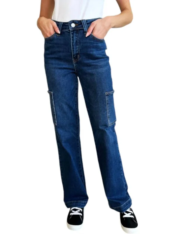 Modern Cargo Jeans In Dark Indigo