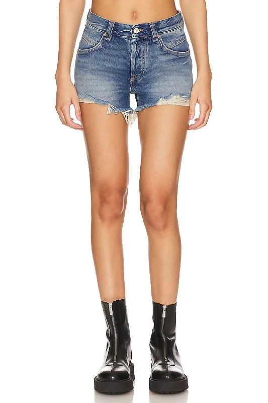 Now Or Never Denim Short In Blue