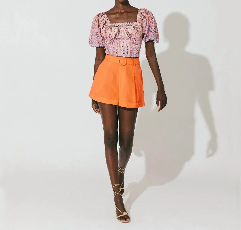 Oscar Shorts In Tigerlily Orange