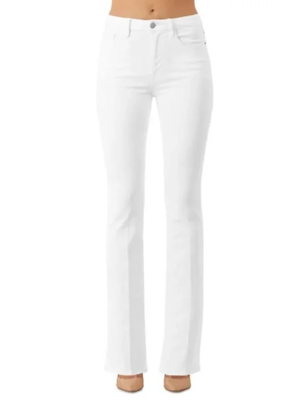 Starlet Mid Rise Bootcut Jeans In White