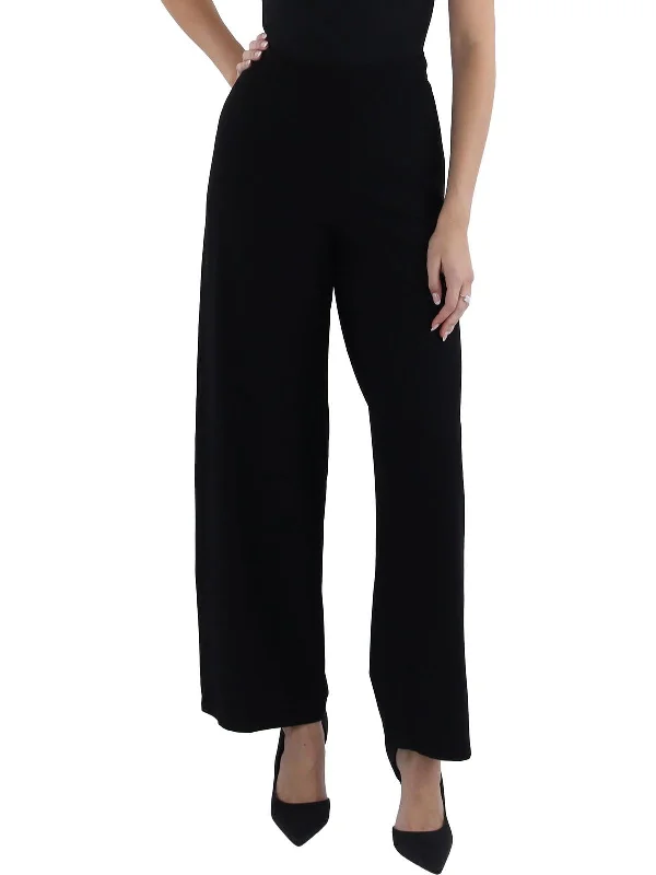 Womens High Waisted Full Length Wide Leg Pants