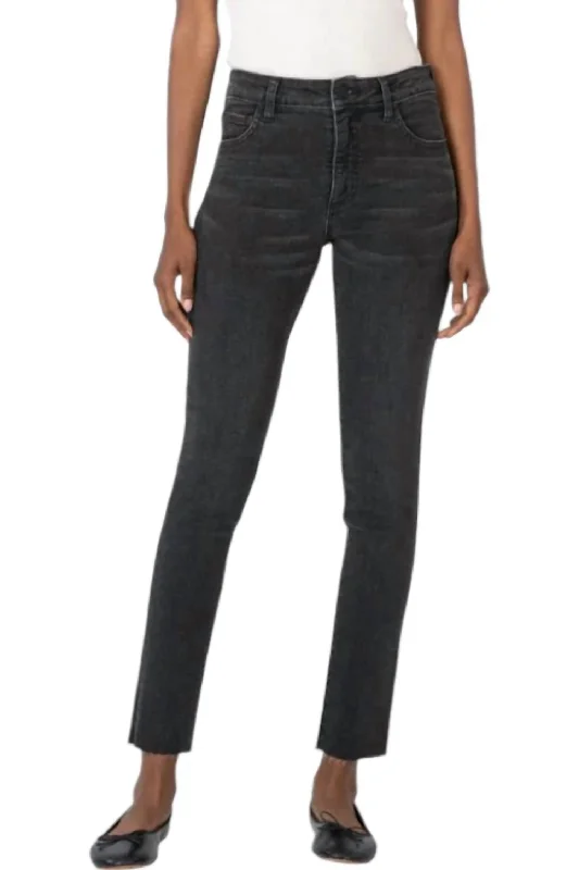 Women's Reese High Rise Fab Ab Ankle Jeans In Respectable With Black Base Wash