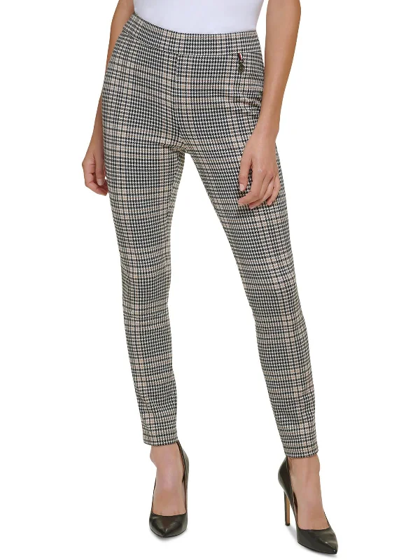 Womens Stretch Houndstooth Skinny Pants