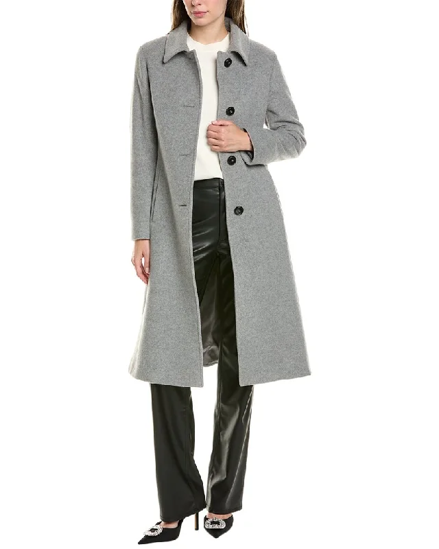 Cinzia Rocca Long Wool & Cashmere-Blend Coat