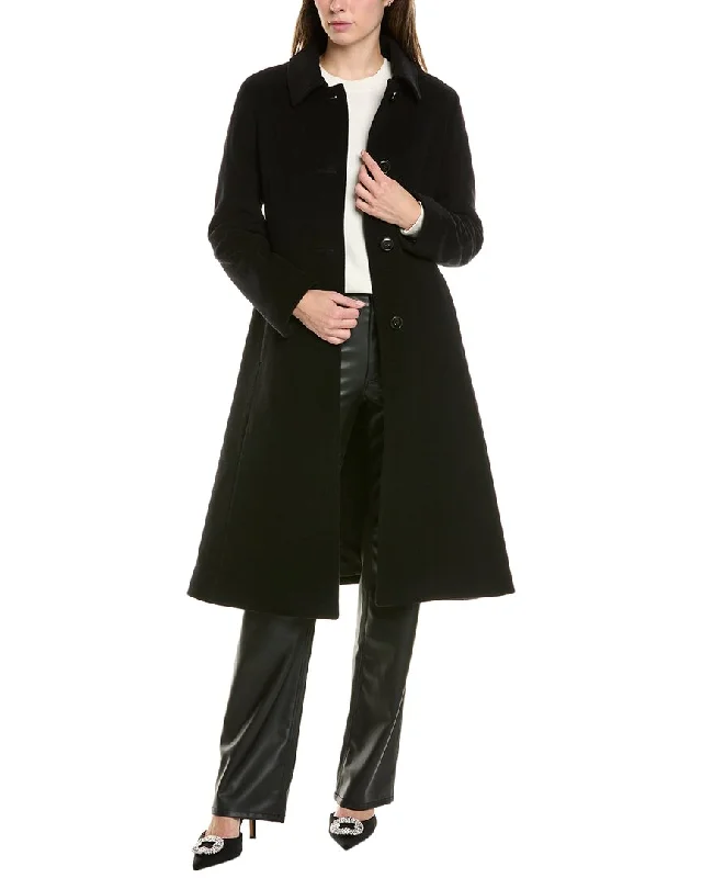 Cinzia Rocca Long Wool & Cashmere-Blend Coat