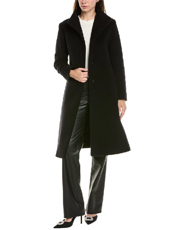 Cinzia Rocca Long Wool & Cashmere-Blend Coat