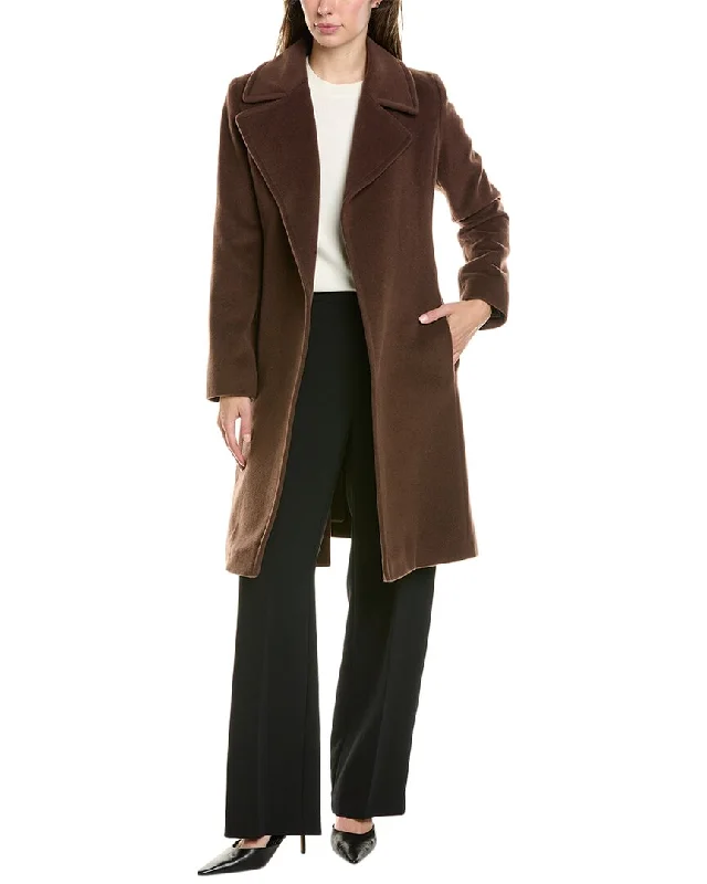 FLEURETTE Medium Wool-Blend Wrap Coat