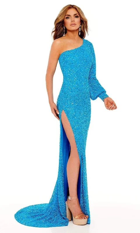 Rachel Allan - 70171 Bishop Sleeve Sequin Gown With Slit