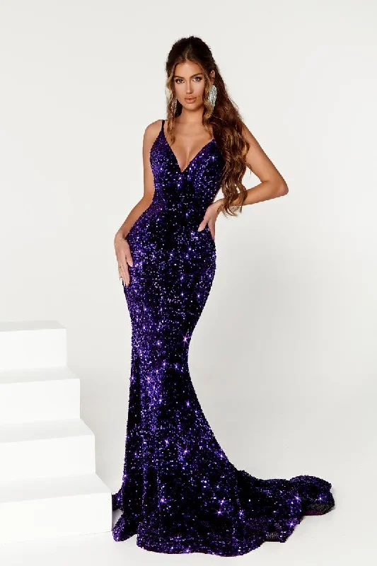 Portia and Scarlett Sequin Open Back Prom Dress PS21235